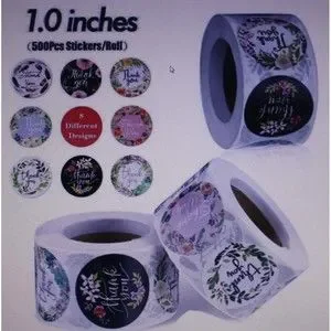 Unbranded | Office | 50 Pcs Inch Assorted Floral Thank You Stickers ...